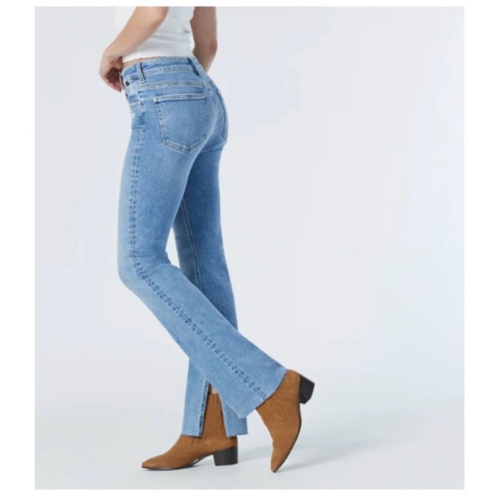 Mavi Organic NEW Maria Slit, 10” High Rise, Straight Leg Split Hem, Rough Edge